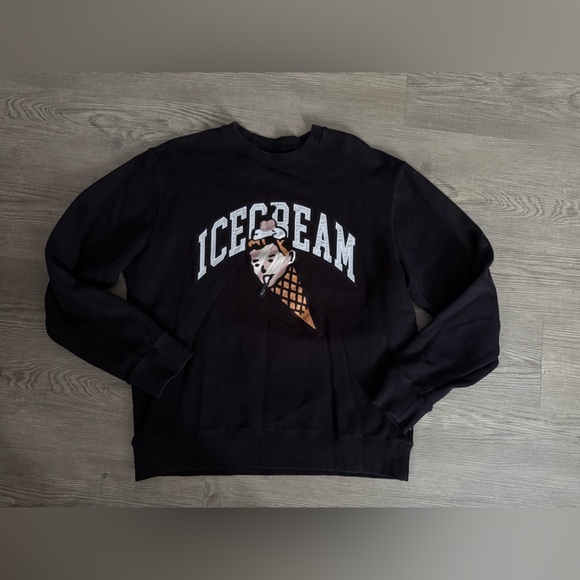 Ice cream cone head crewneck sweatshirt black men’s size L